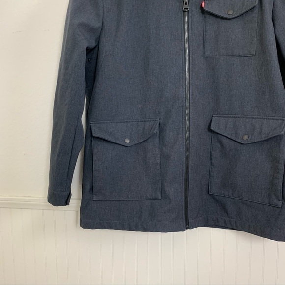 Levi’s Fleece Lined Hooded Trucker Jacket Mens XXL Navy Blue - Picture 7 of 16